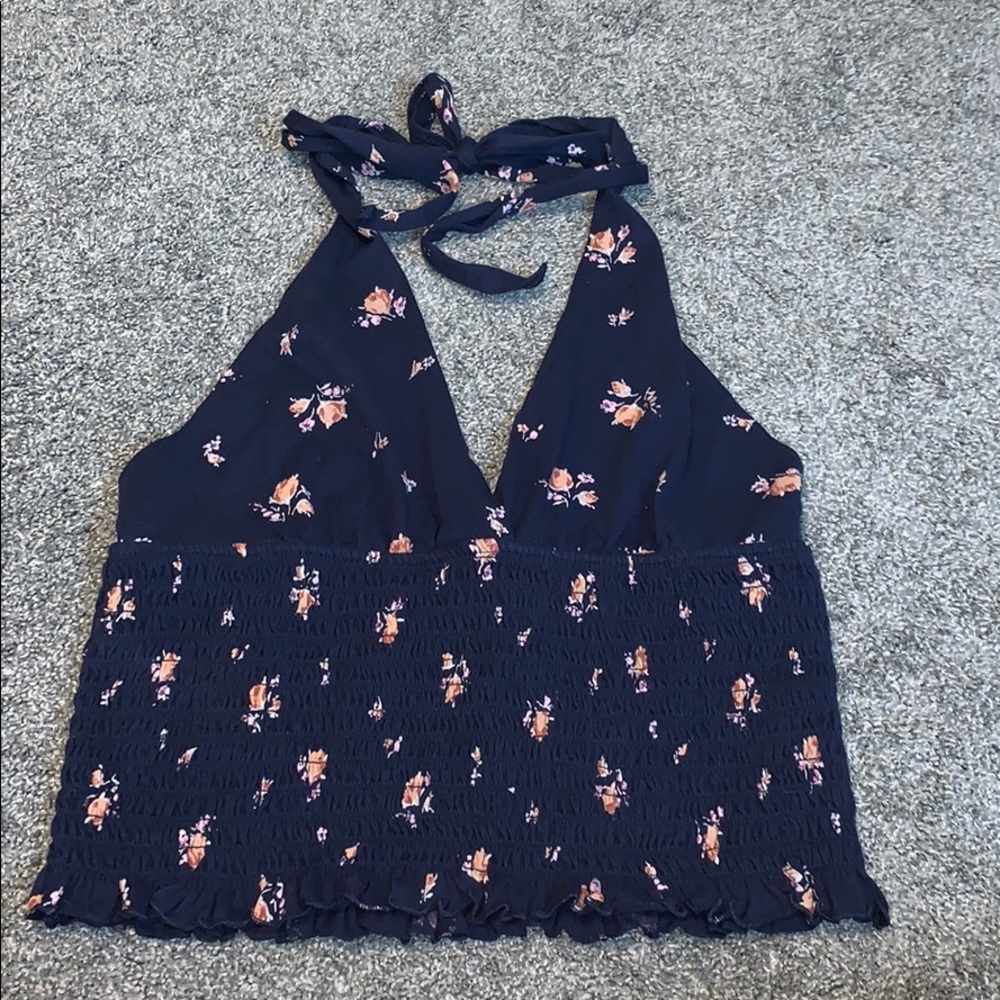 American eagle ribbed halter crop top and v neck.